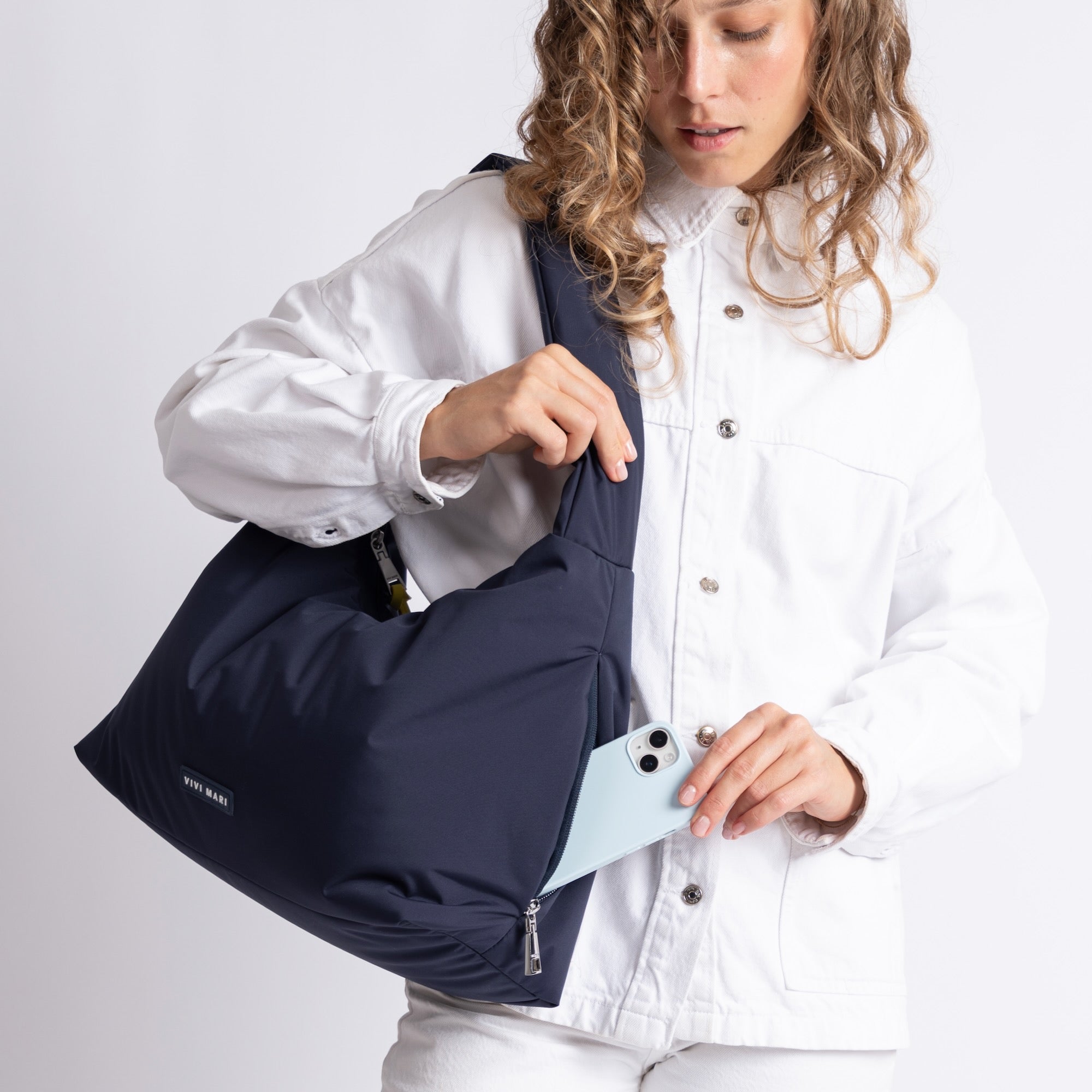 Buckle Bag medium - navy - VIVI MARI