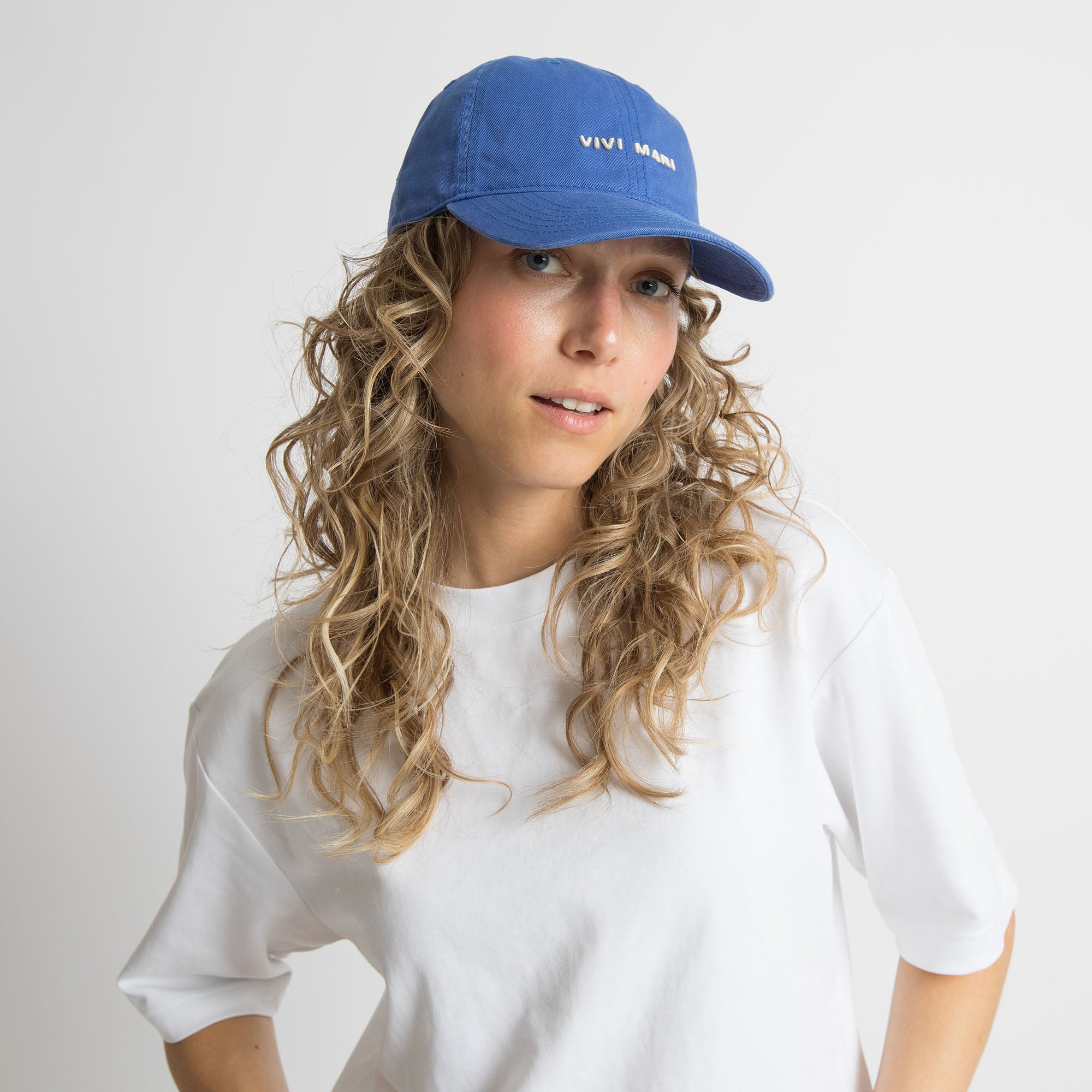 Cap solid blue/sand - VIVI MARI