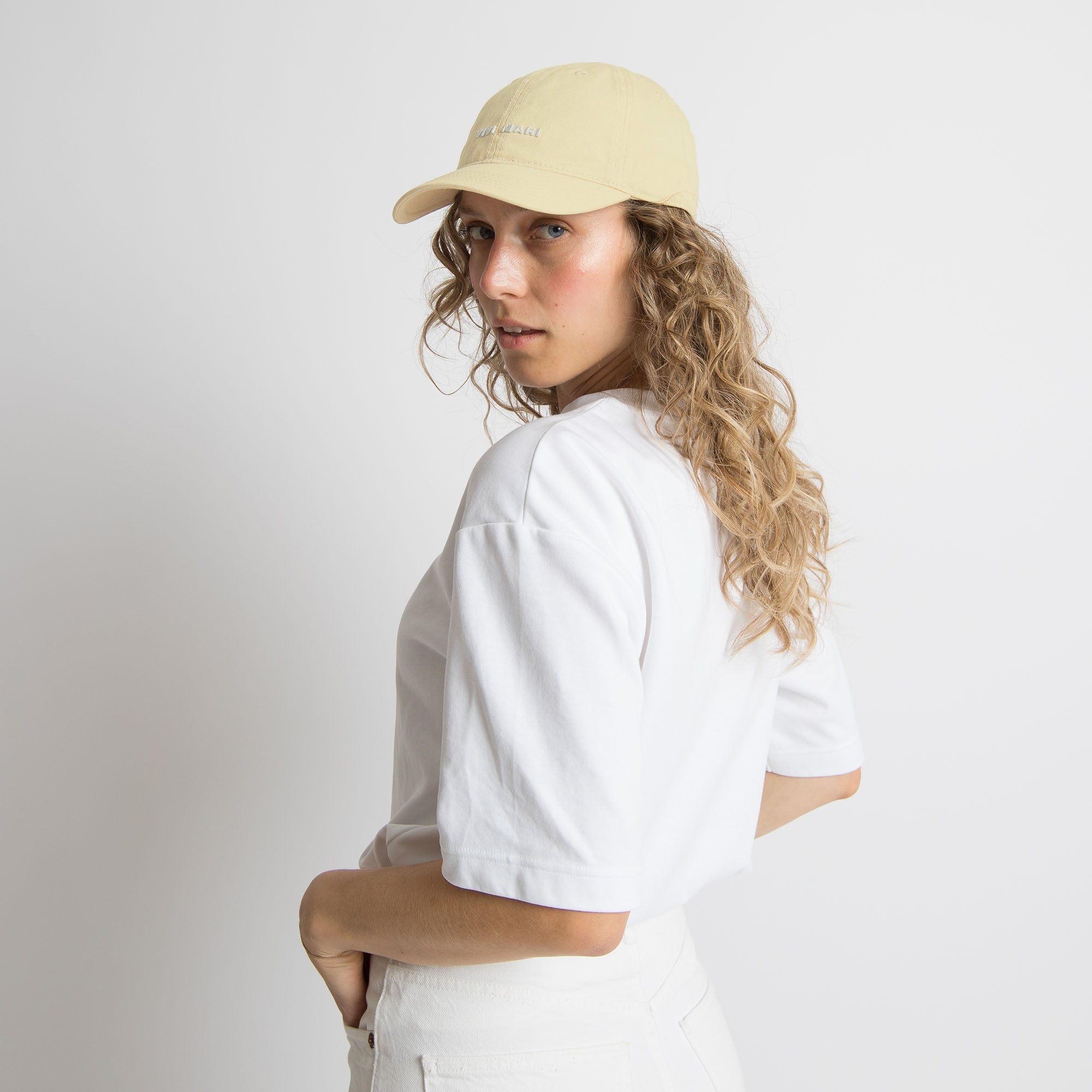 Cap solid butter yellow/white - VIVI MARI