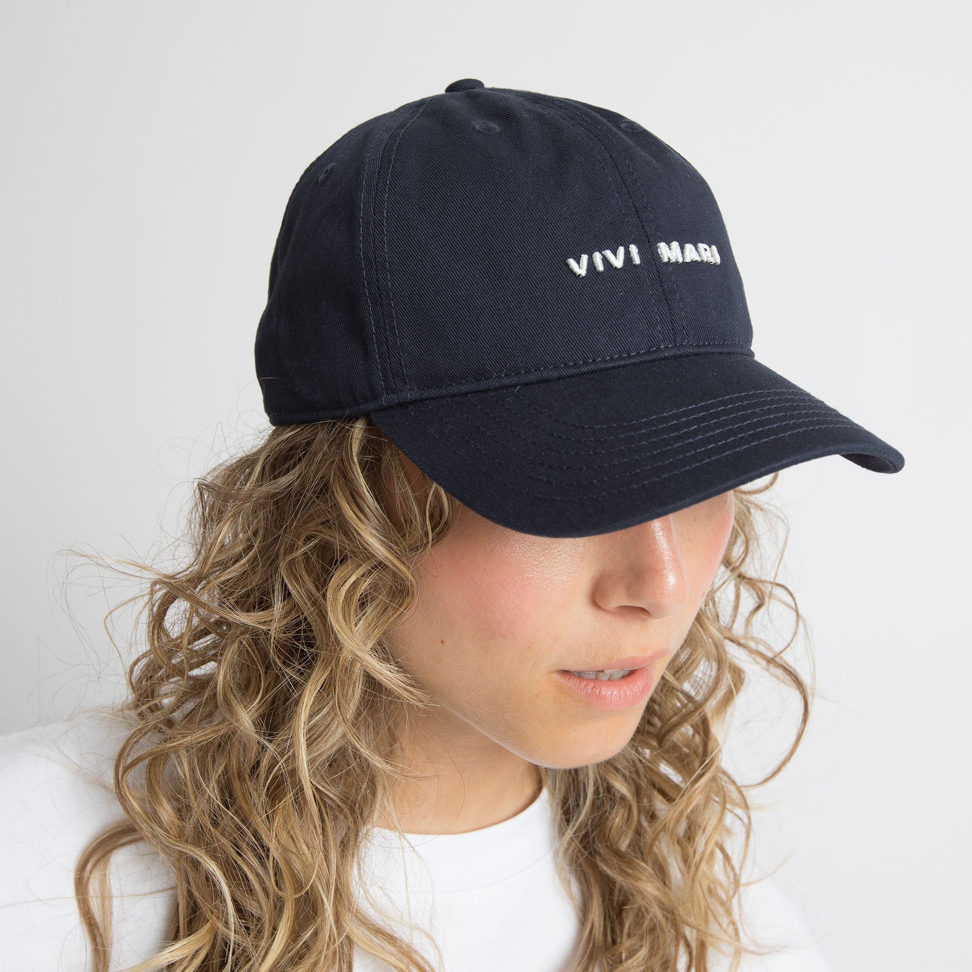 Cap solid navy/white - VIVI MARI