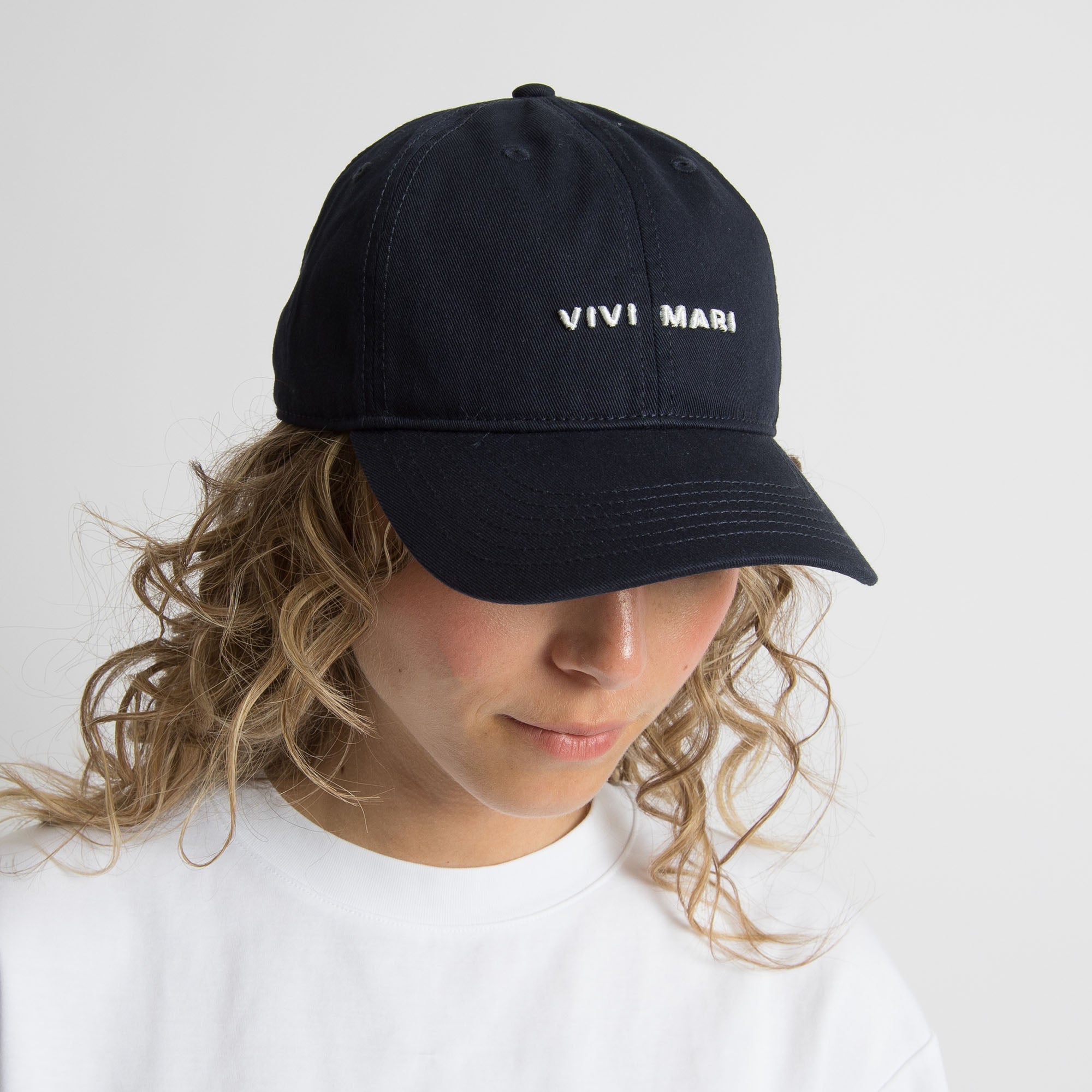 Cap solid navy/white - VIVI MARI