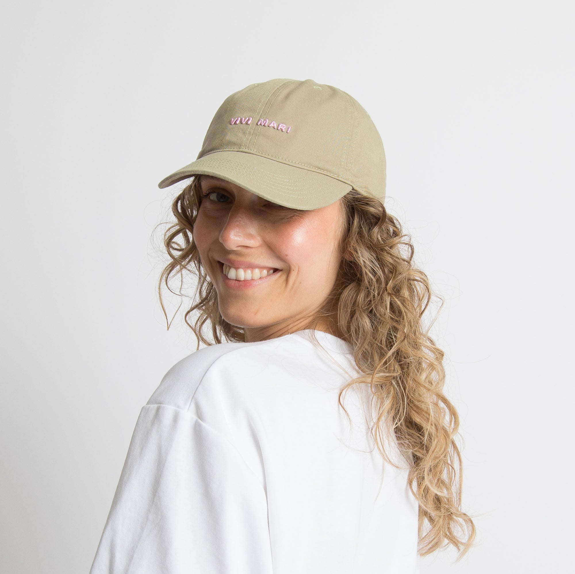 Cap solid pale olive/rosé - VIVI MARI