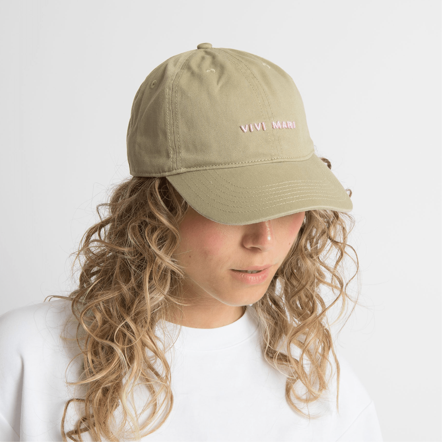 Cap solid pale olive/rosé - VIVI MARI