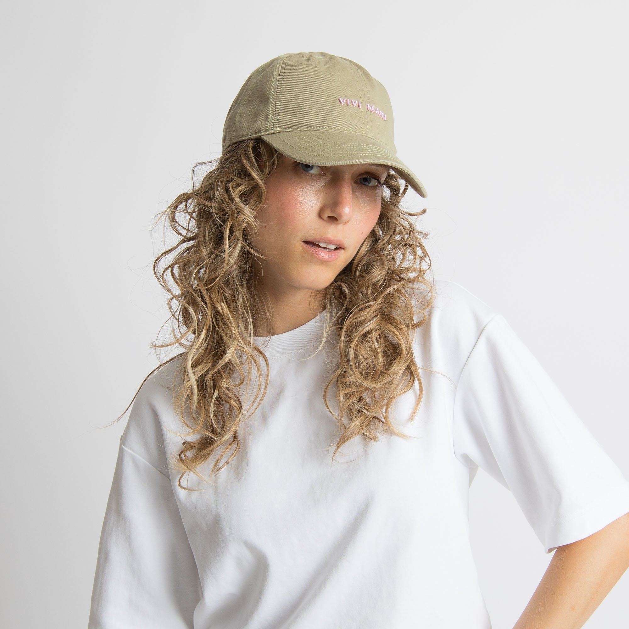 Cap solid pale olive/rosé - VIVI MARI