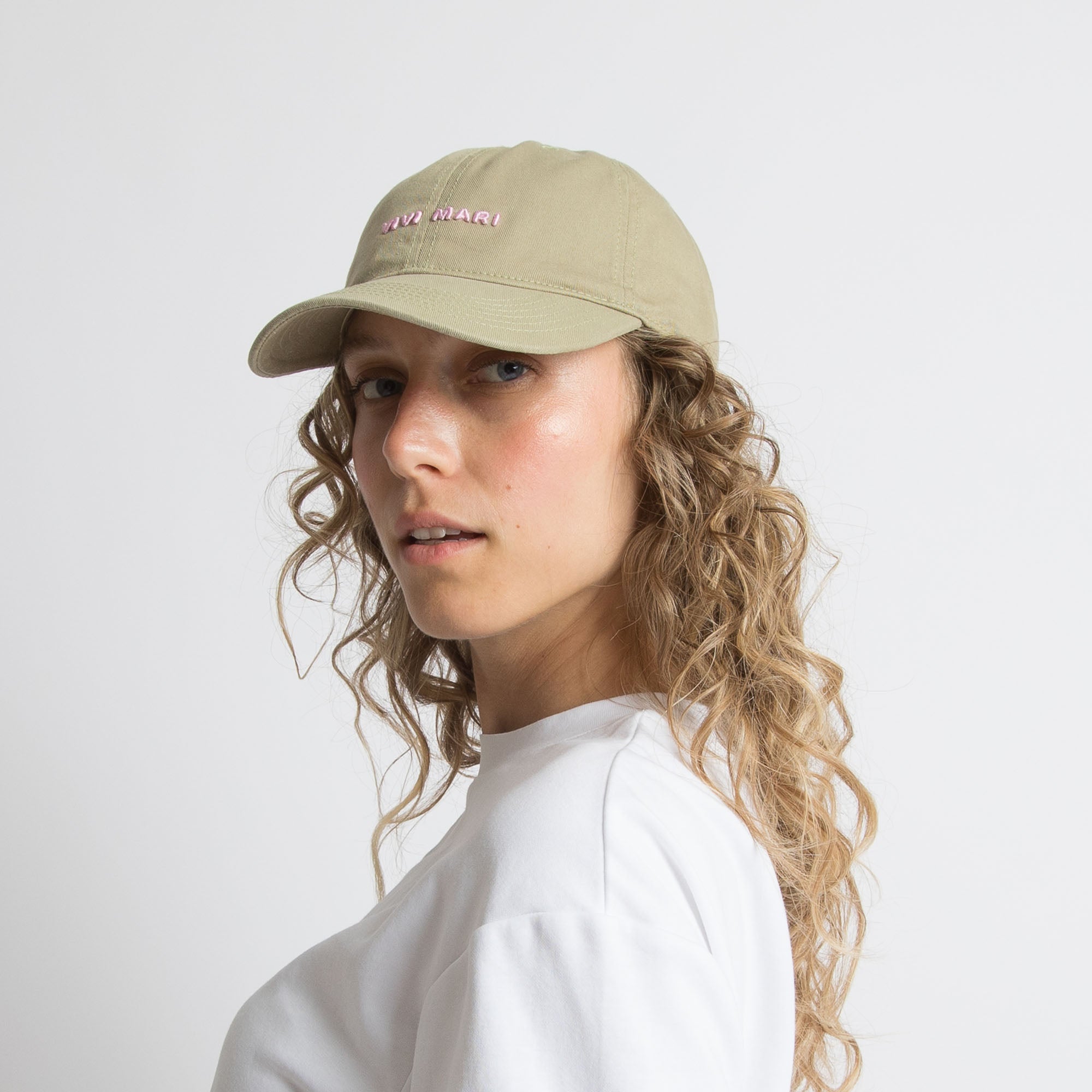 Cap solid pale olive/rosé - VIVI MARI