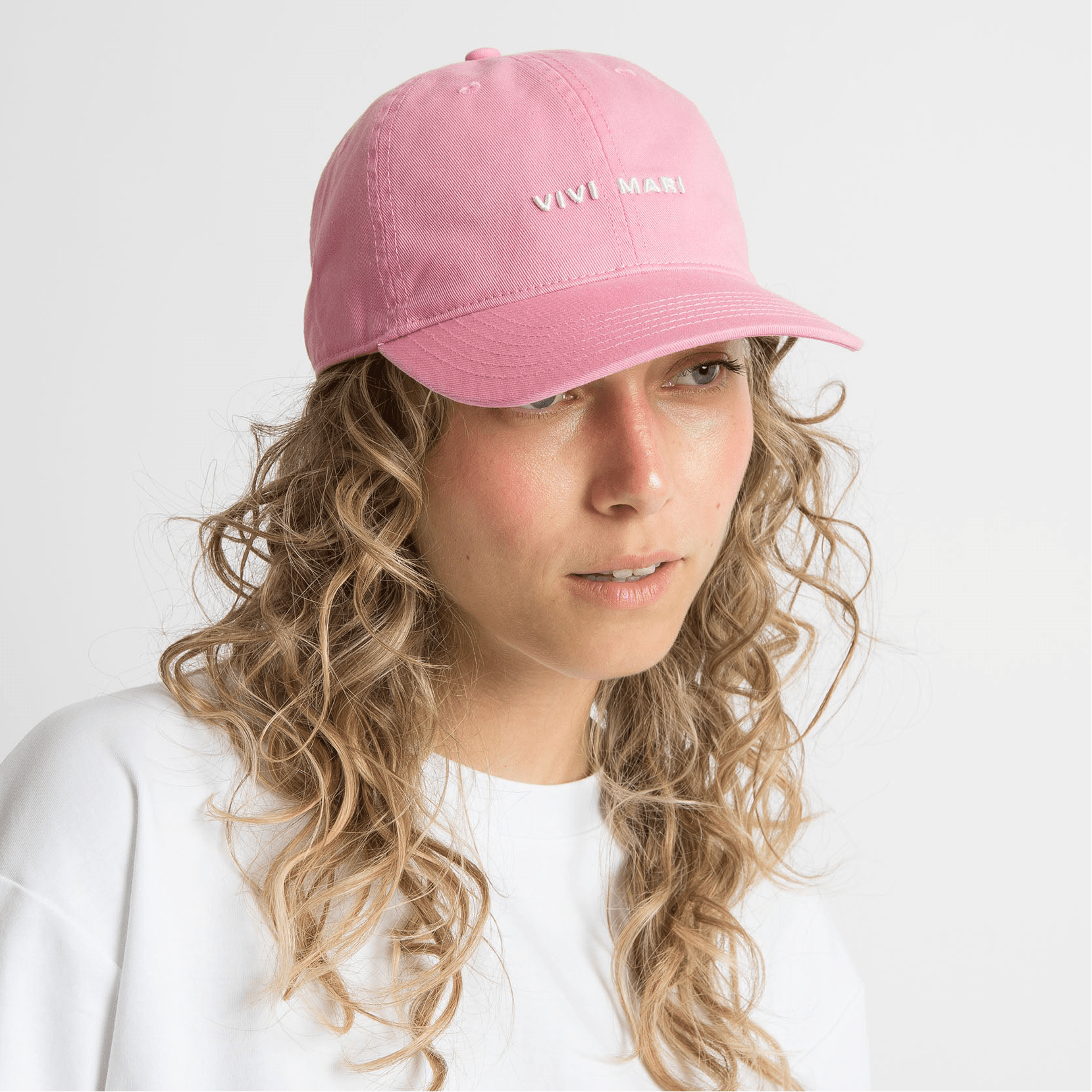 Cap solid soft pink/white - VIVI MARI