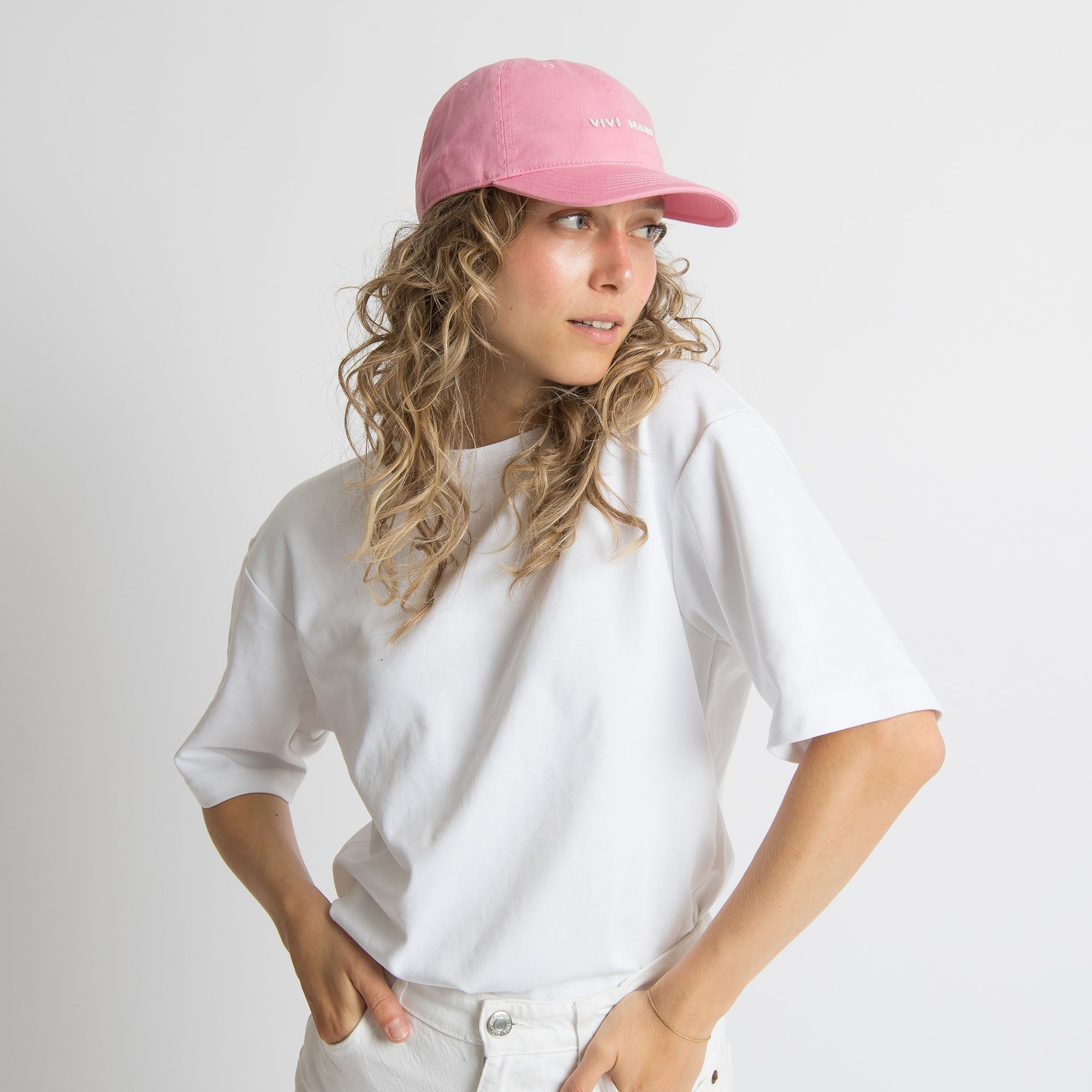 Cap solid soft pink/white - VIVI MARI