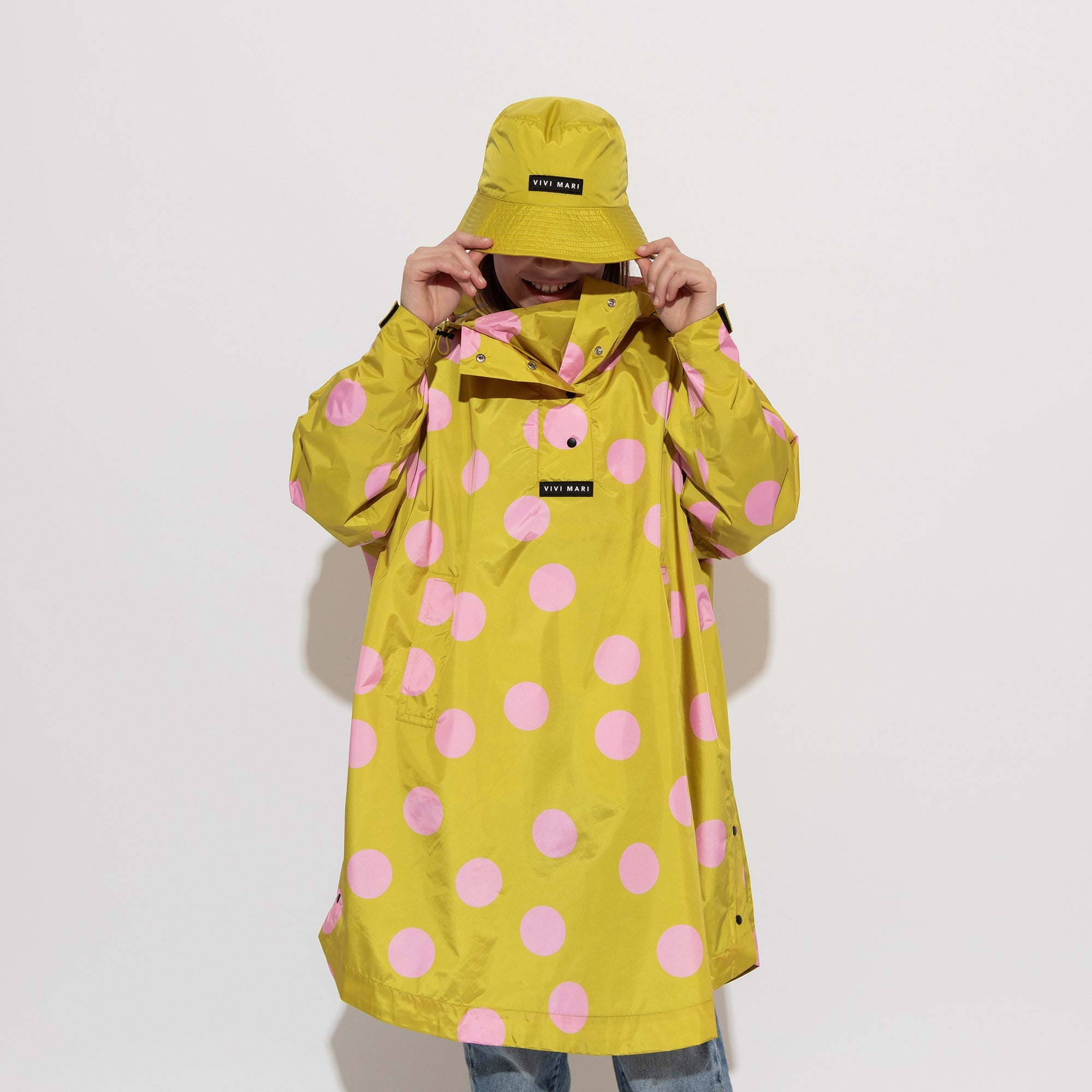 Kids Raincoat dots citrus/rosé - VIVI MARI