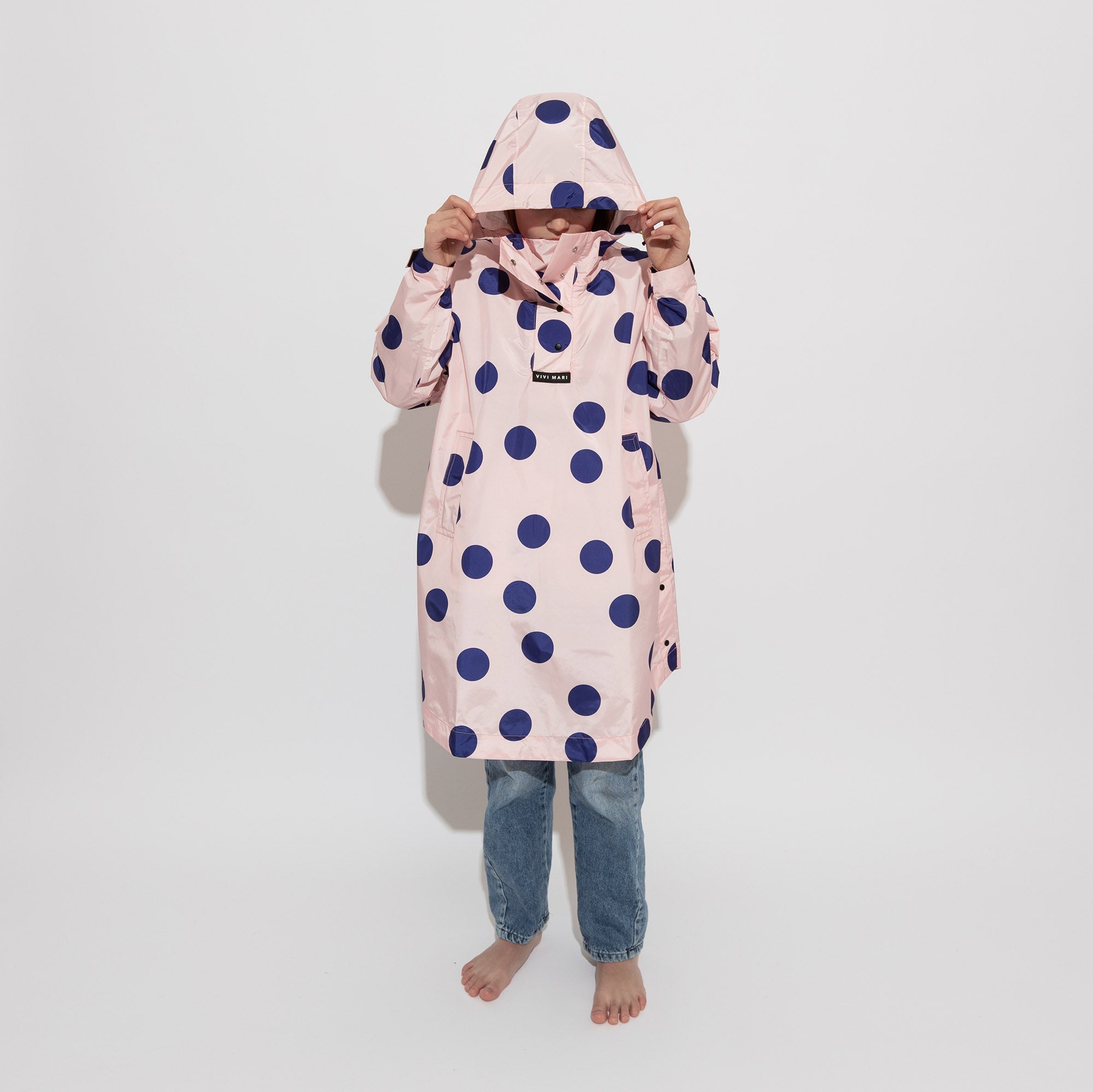 Kids Raincoat dots powder/blue - VIVI MARI