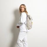 Padded Backpack medium - leo splashes grey/sand - VIVI MARI