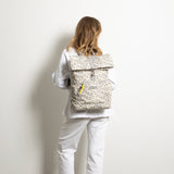Padded Backpack medium - leo splashes grey/sand - VIVI MARI