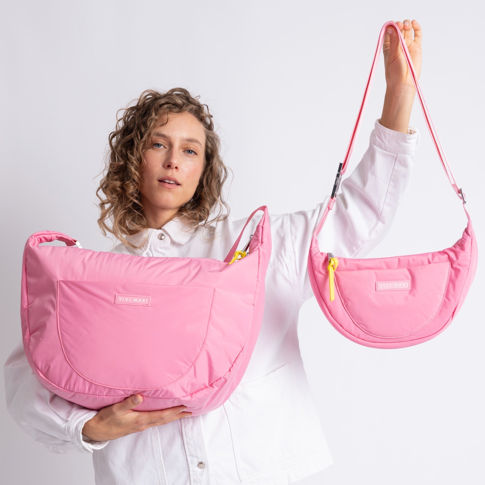 Padded Hip Bag oversized - soft pink - VIVI MARI