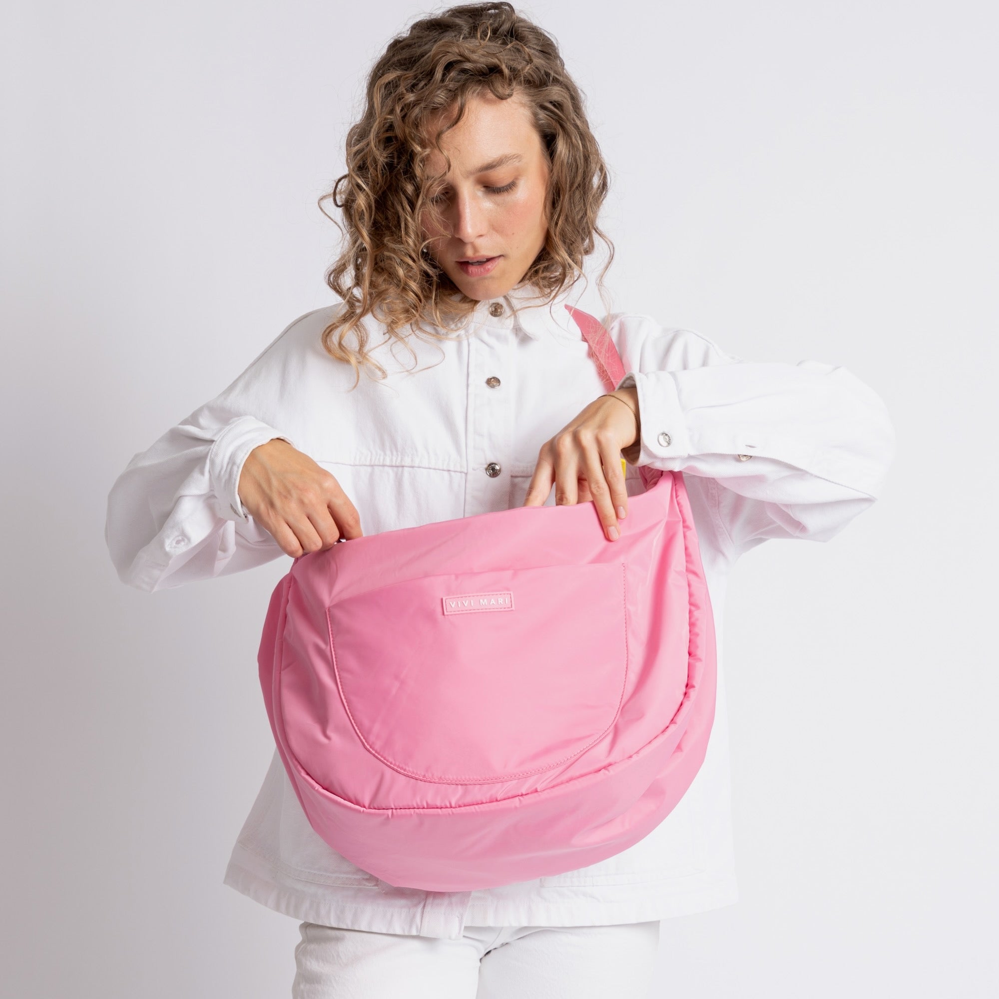 Padded Hip Bag oversized - soft pink - VIVI MARI