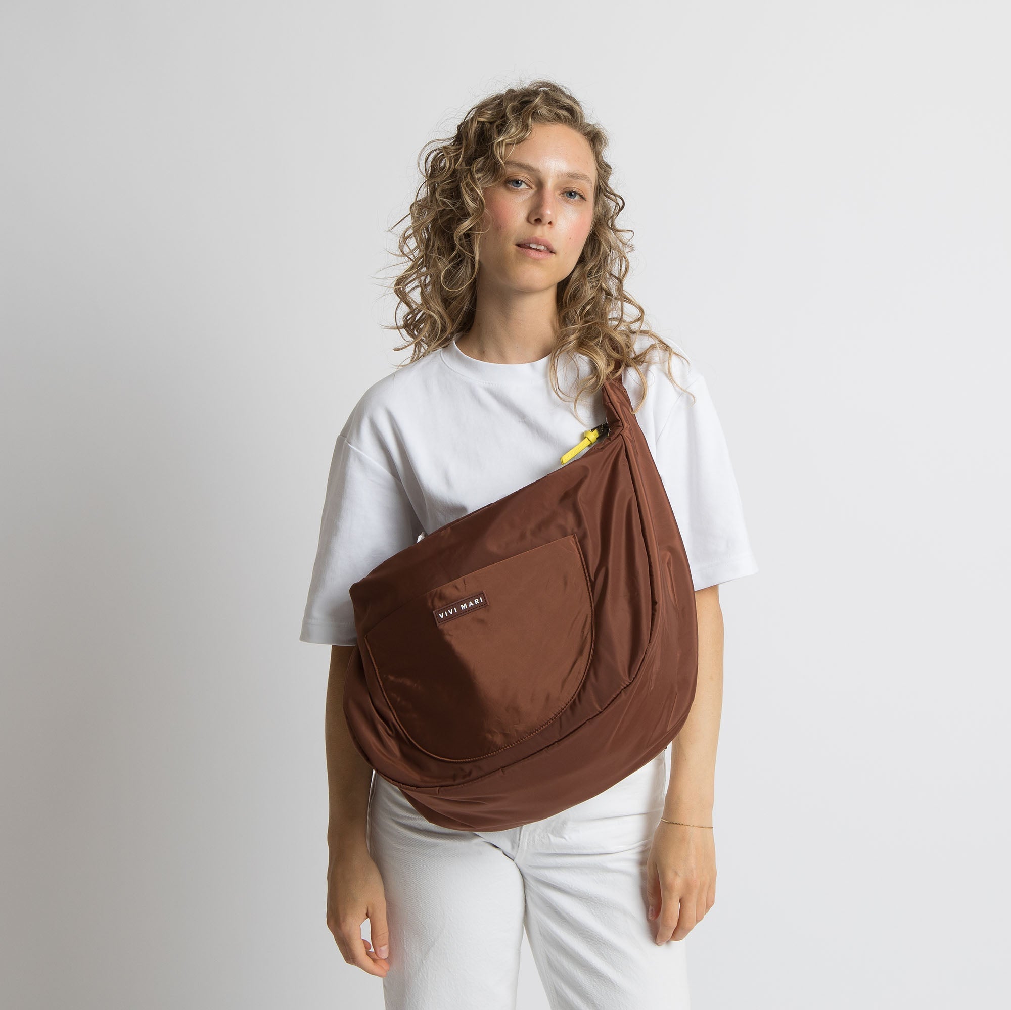 Padded Hip Bag oversized - tan - VIVI MARI