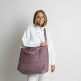 padded tote bag large + strap basic woven slim - ash plum - VIVI MARI