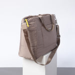 padded tote bag large + strap basic woven slim - dark mushroom - VIVI MARI