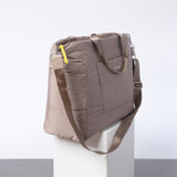 padded tote bag large + strap basic woven slim - dark mushroom - VIVI MARI