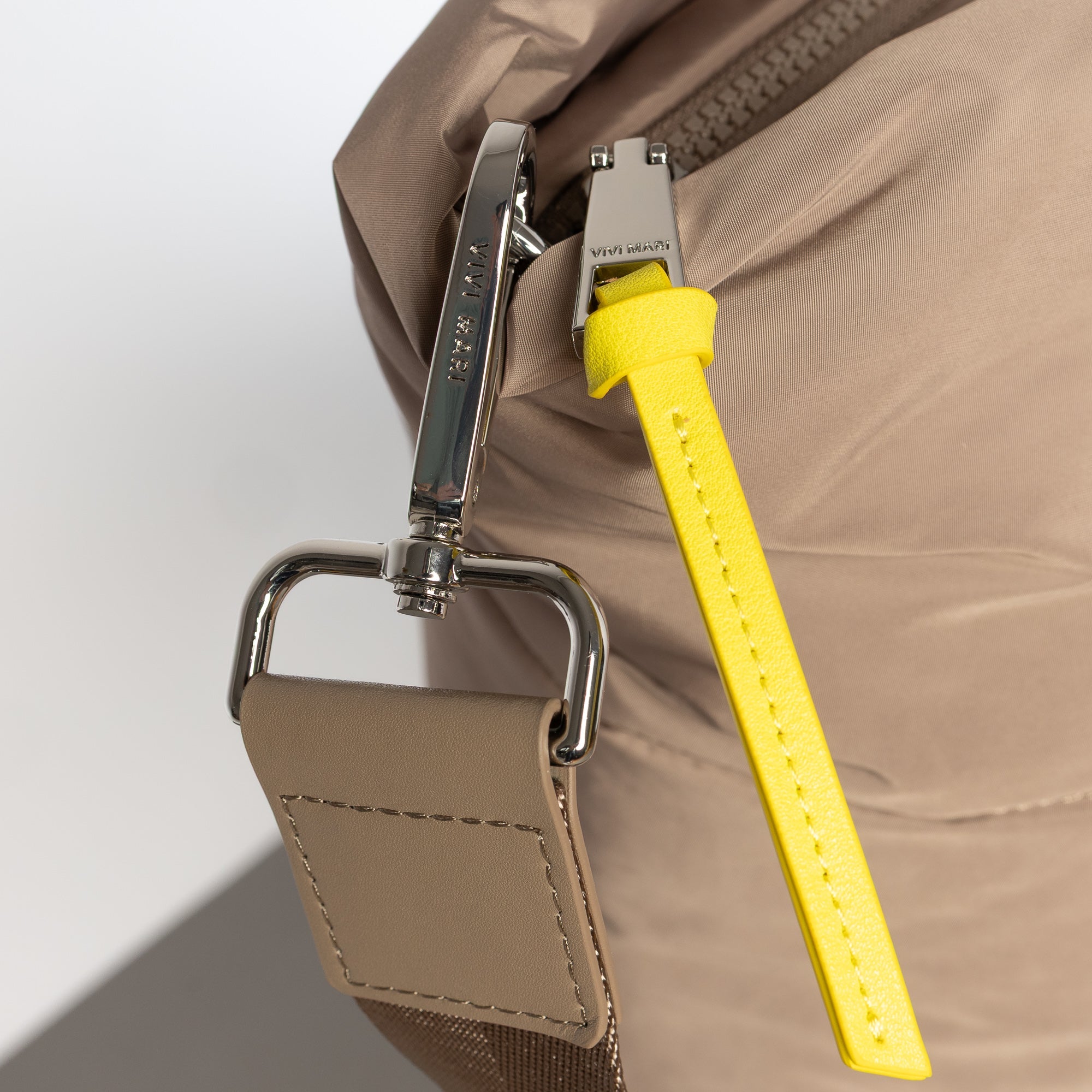 padded tote bag large + strap basic woven slim - dark mushroom - VIVI MARI