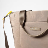 padded tote bag medium + strap basic woven slim - dark mushroom - VIVI MARI