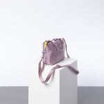 padded tote bag mini + strap basic woven slim - ash plum - VIVI MARI
