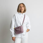 padded tote bag mini + strap basic woven slim - ash plum - VIVI MARI