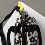 padded tote bag mini + strap basic woven slim - leo splashes black/sand - VIVI MARI