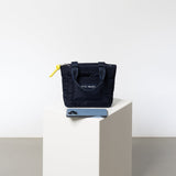 padded tote bag mini + strap basic woven slim - navy - VIVI MARI