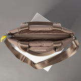 padded tote bag small + strap basic woven slim - dark mushroom - VIVI MARI