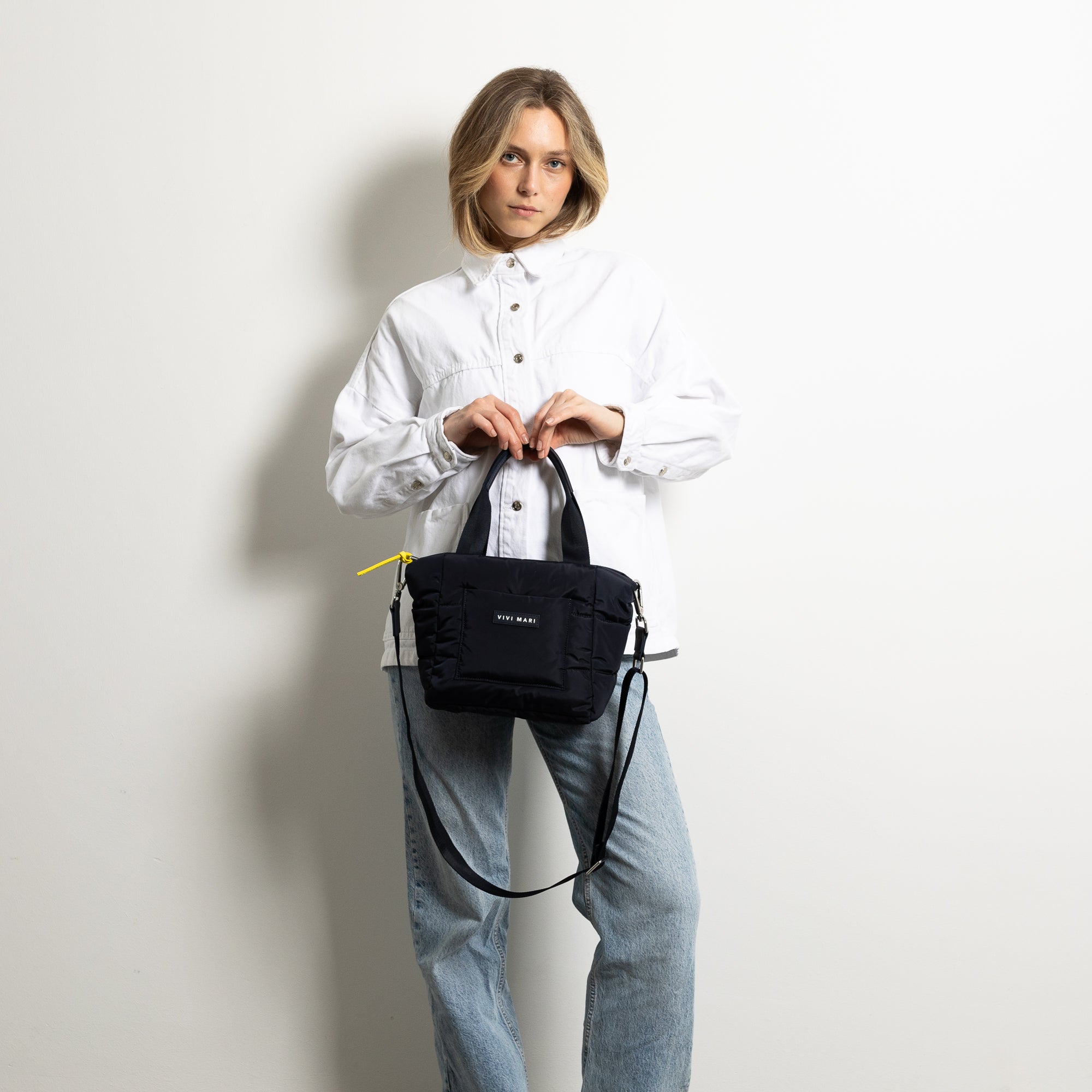 Small navy shoulder bag sale