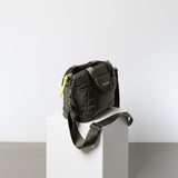 padded tote bag small + strap basic woven slim - olive - VIVI MARI