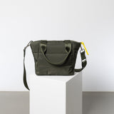 padded tote bag small + strap basic woven slim - olive - VIVI MARI