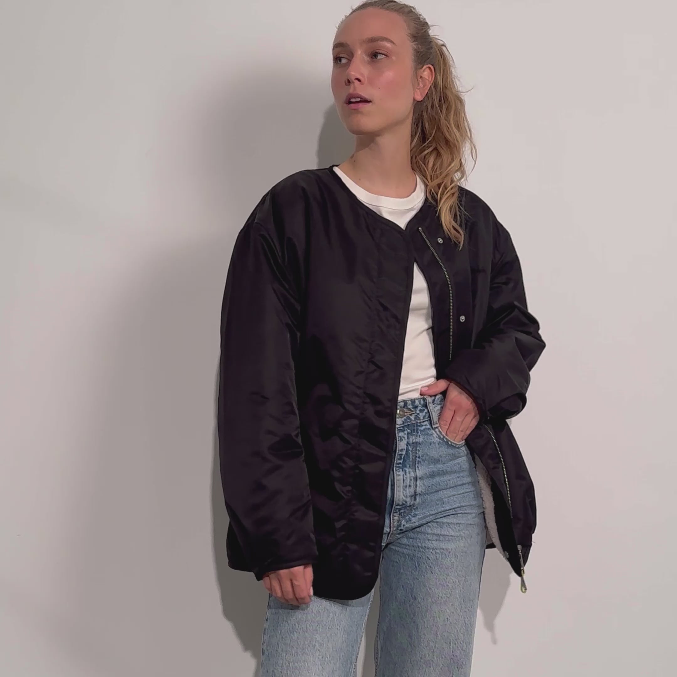 Reversible Bomber Jacket - black/sand - VIVI MARI