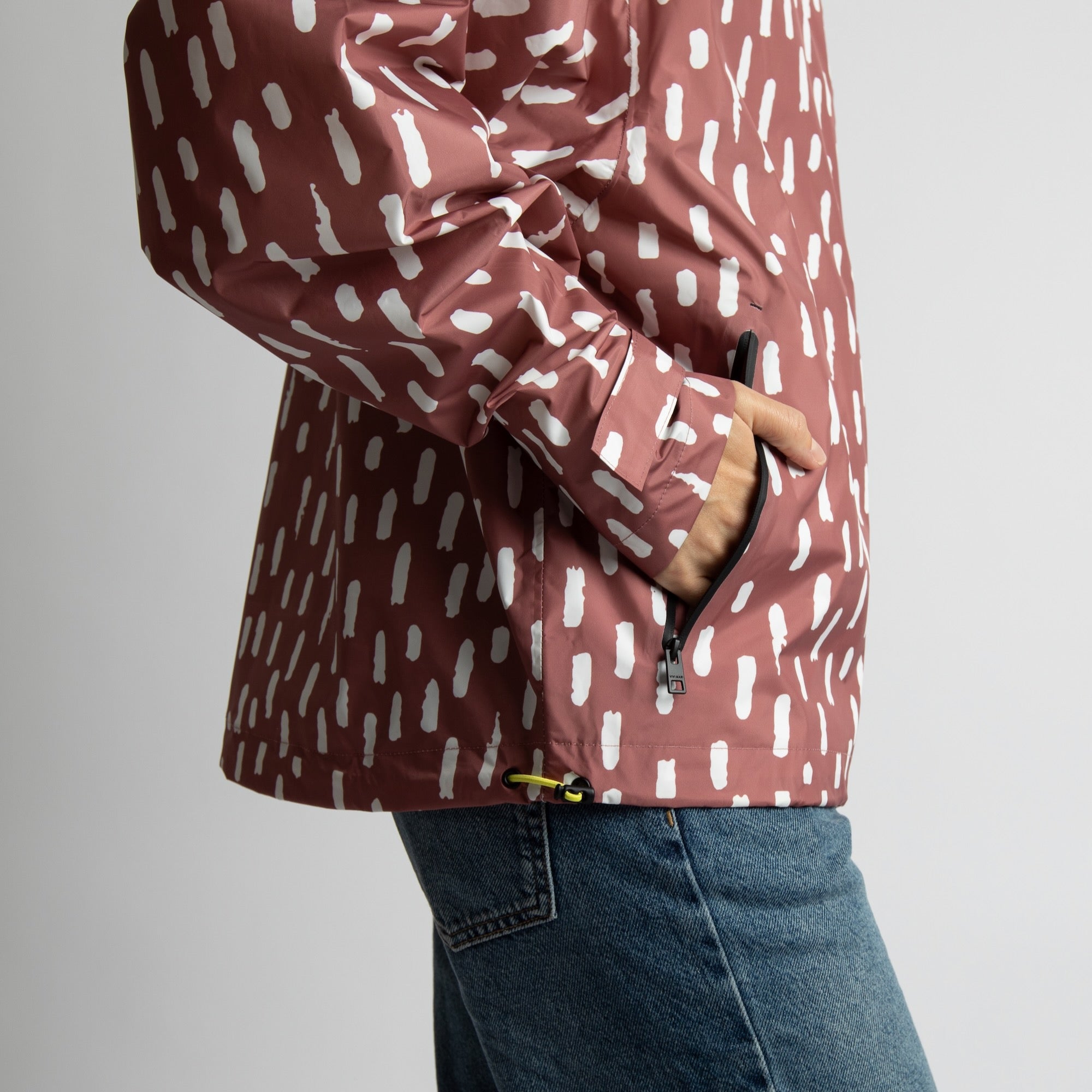 Rain Jacket drops mauve/white - VIVI MARI