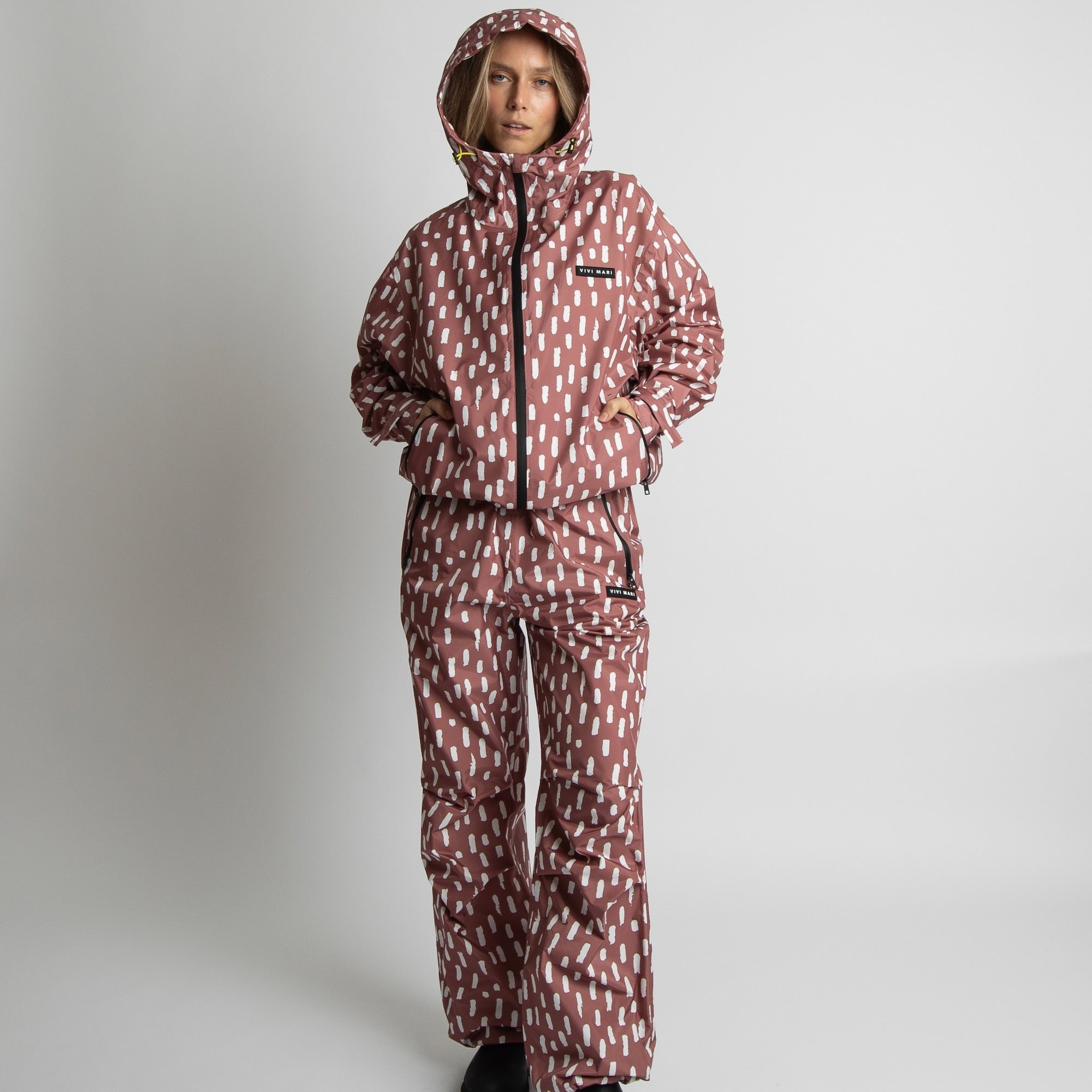 Rain Jacket drops mauve/white - VIVI MARI