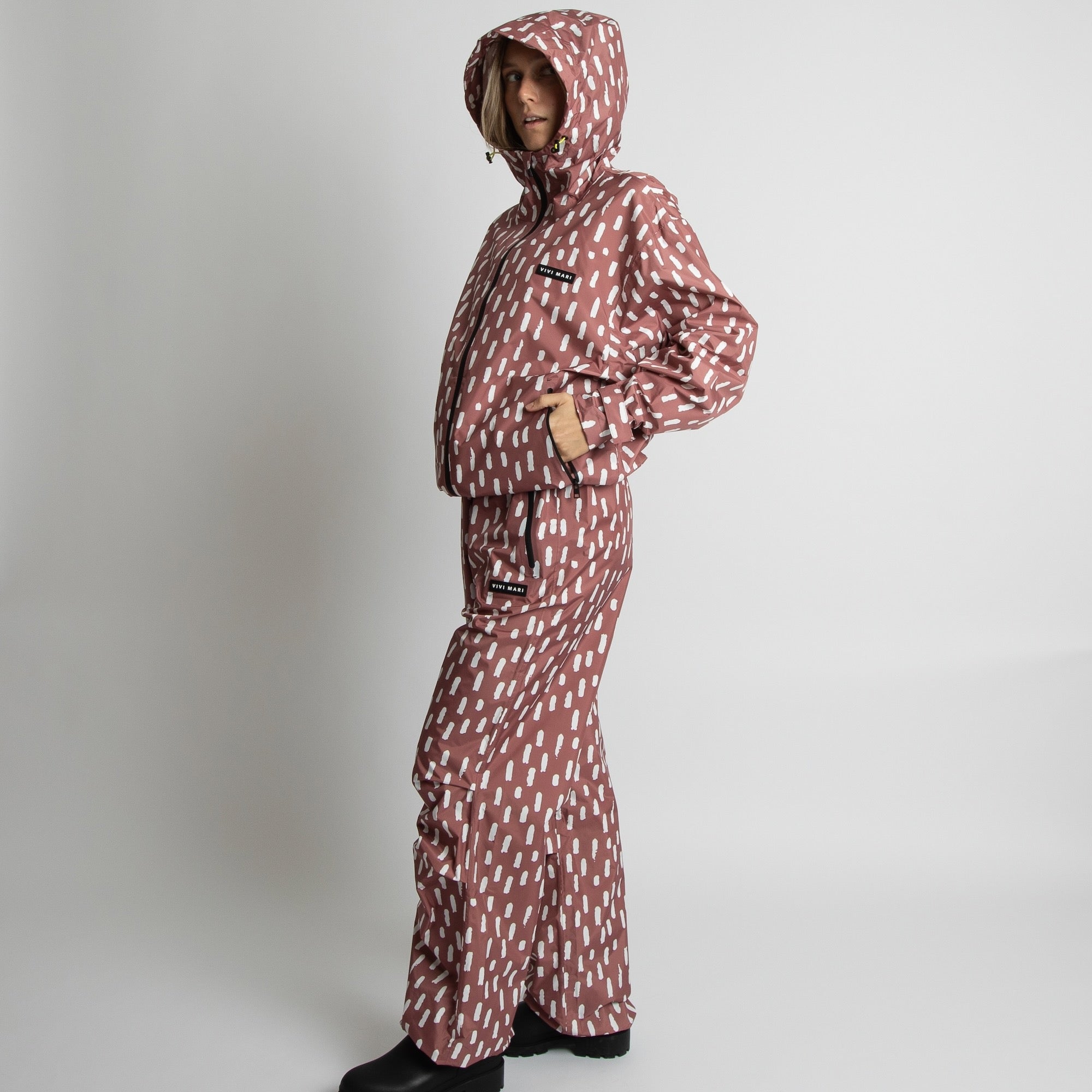 Rain Jacket drops mauve/white - VIVI MARI