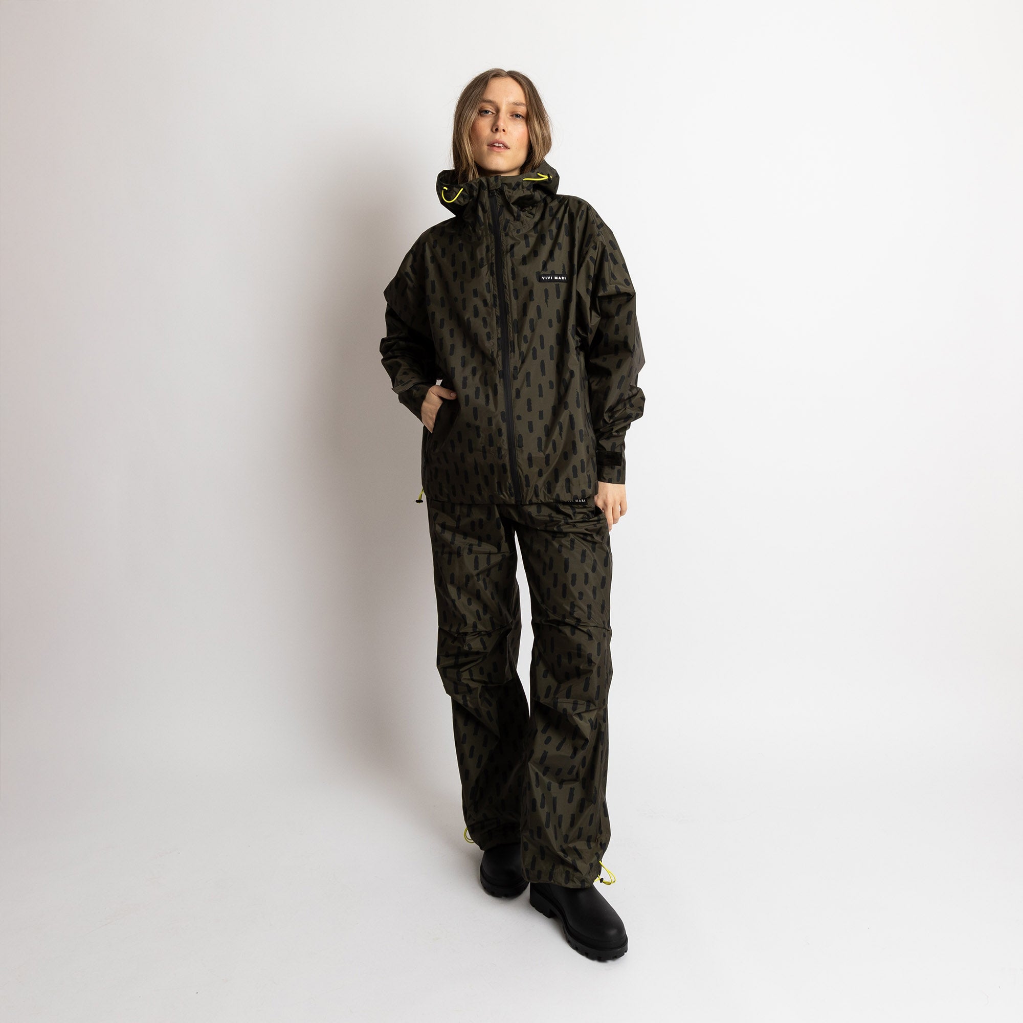 Rain Jacket drops olive/black - VIVI MARI