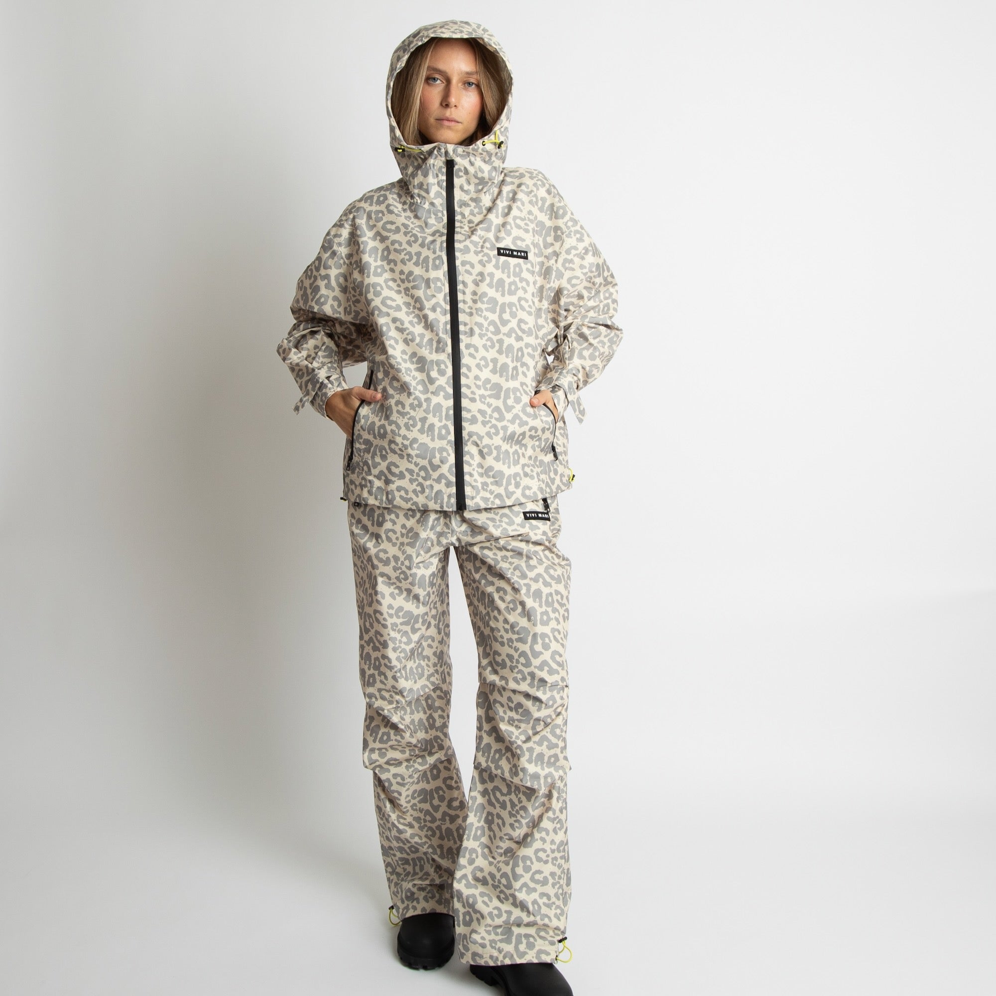 Rain Jacket leo splashes grey/sand - VIVI MARI