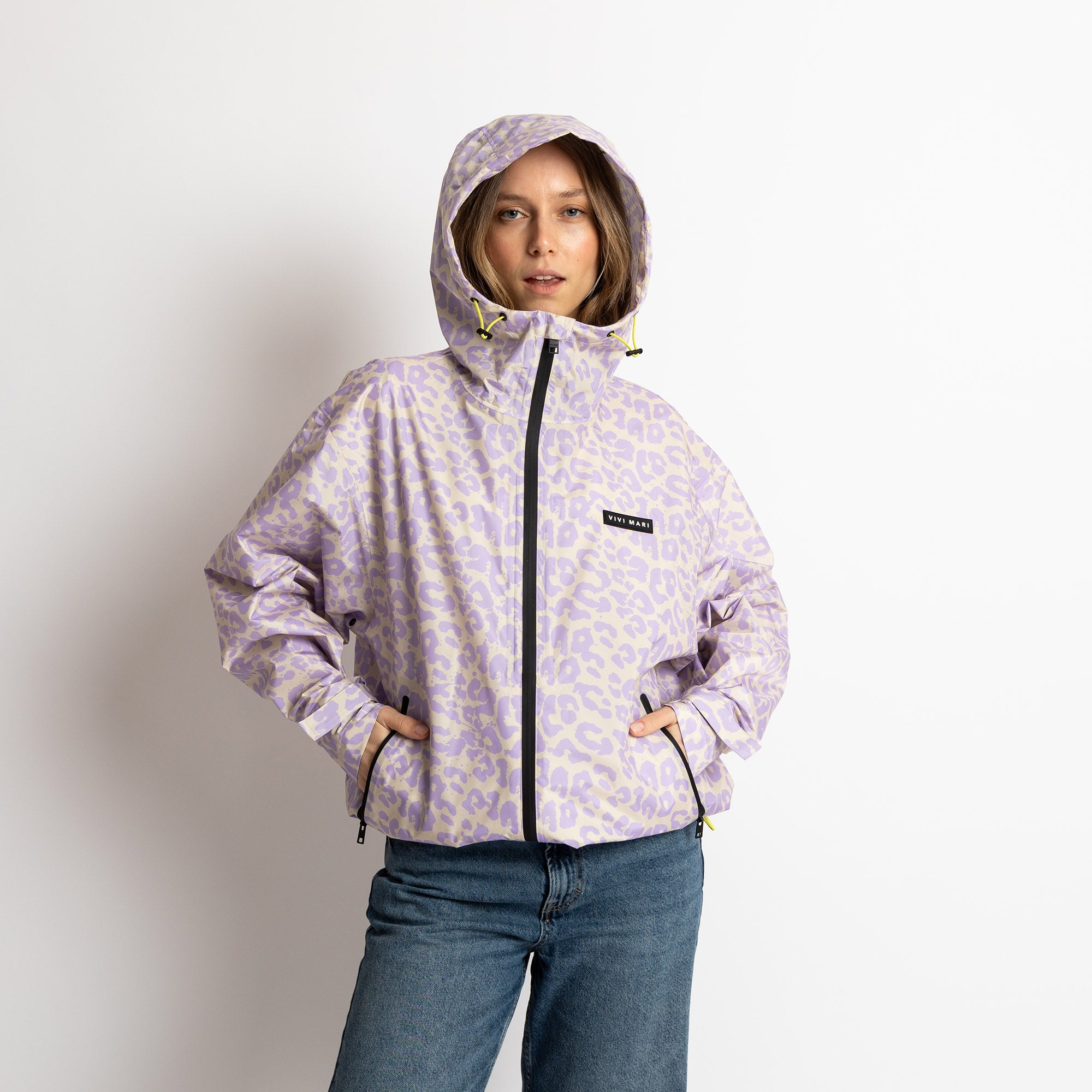 Rain Jacket leo splashes lavender/grey - VIVI MARI