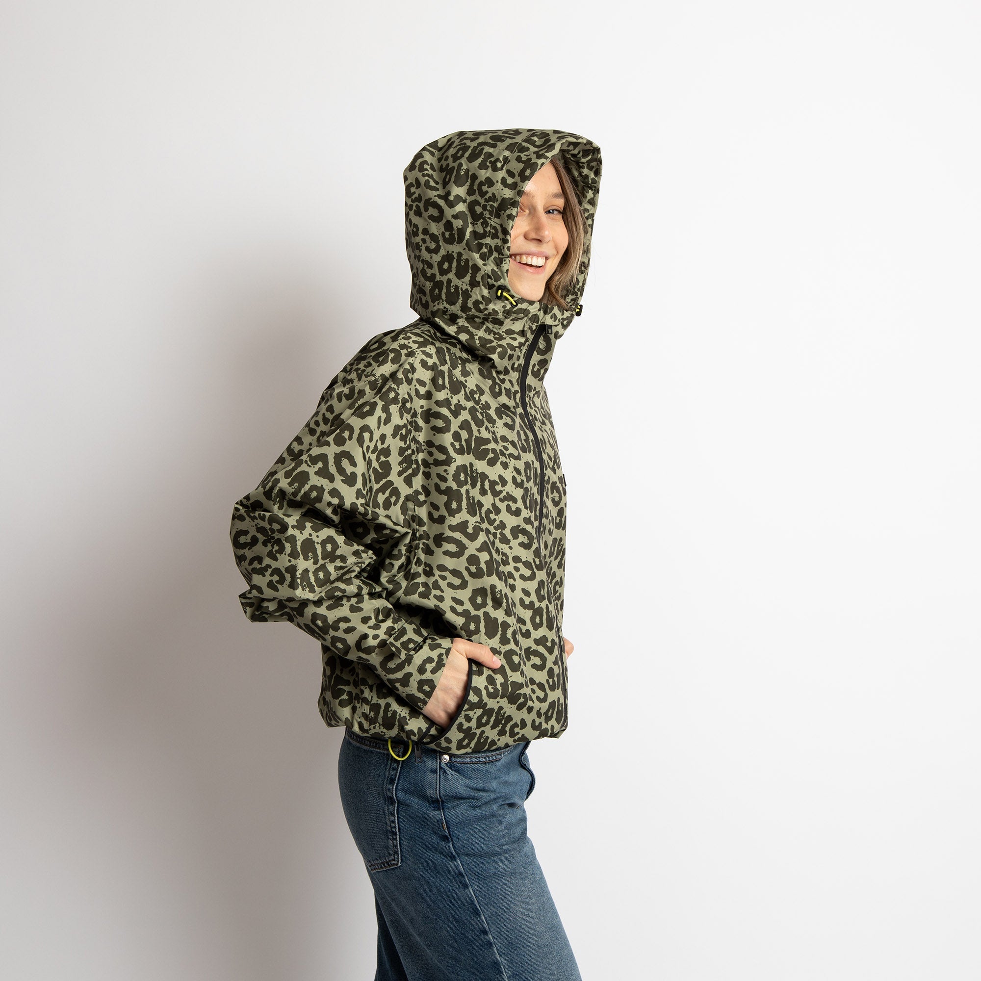 Rain Jacket leo splashes olive/pale olive - VIVI MARI