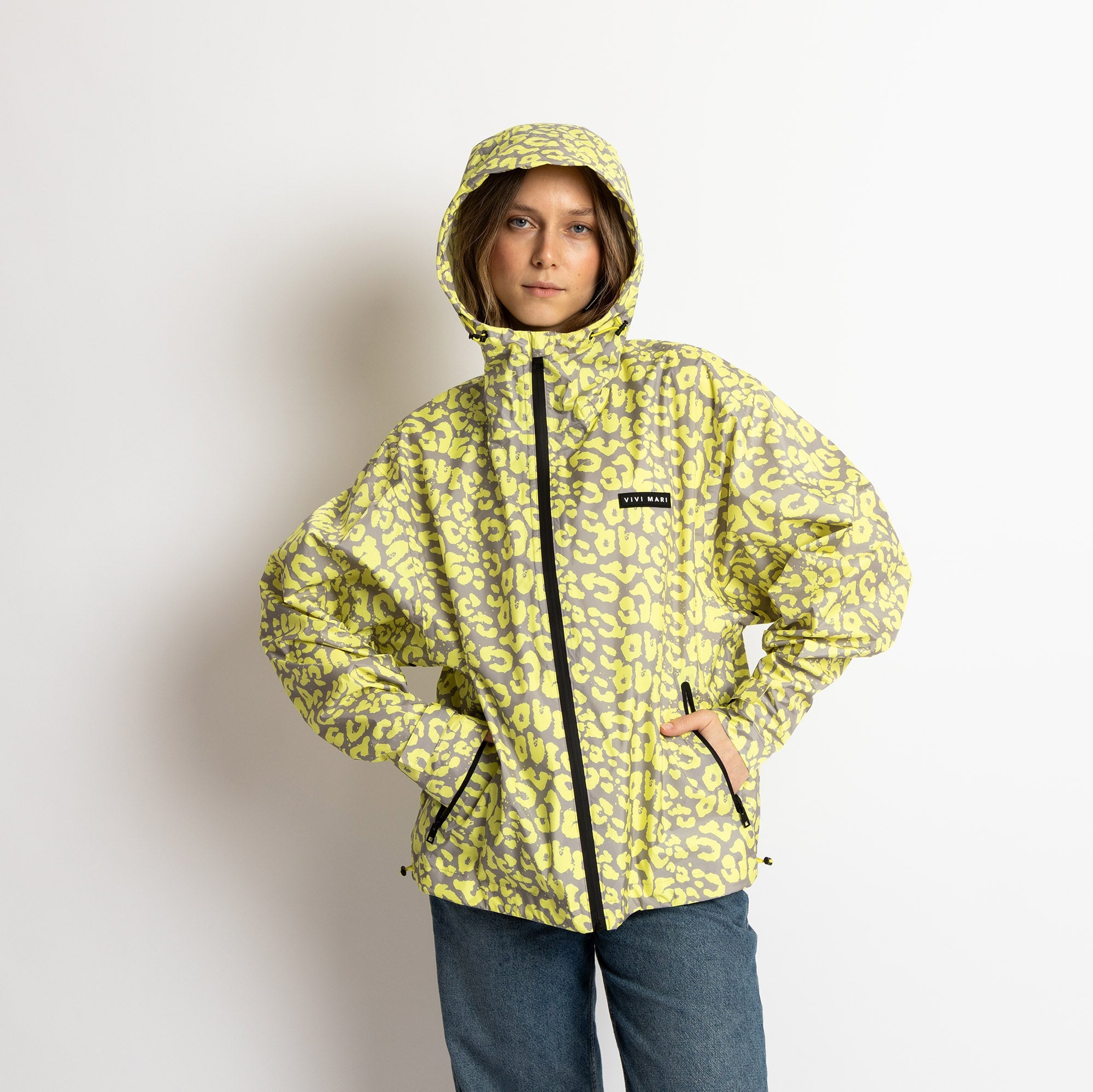 Rain Jacket leo splashes yellow/grey - VIVI MARI