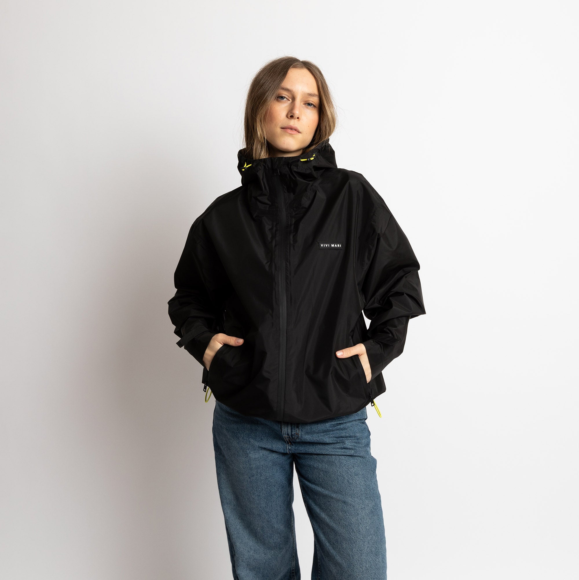 Rain Jacket solid black - VIVI MARI