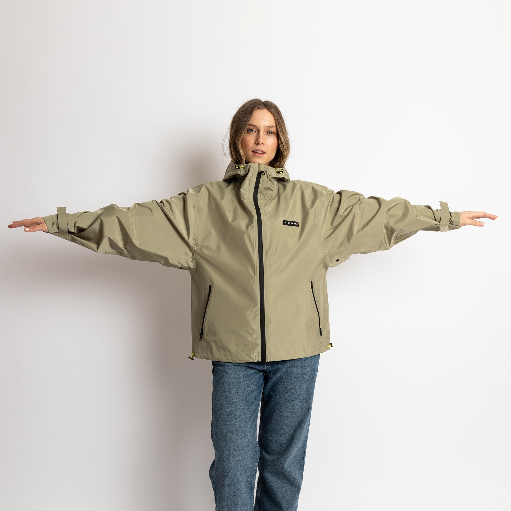 Rain Jacket solid pale olive - VIVI MARI