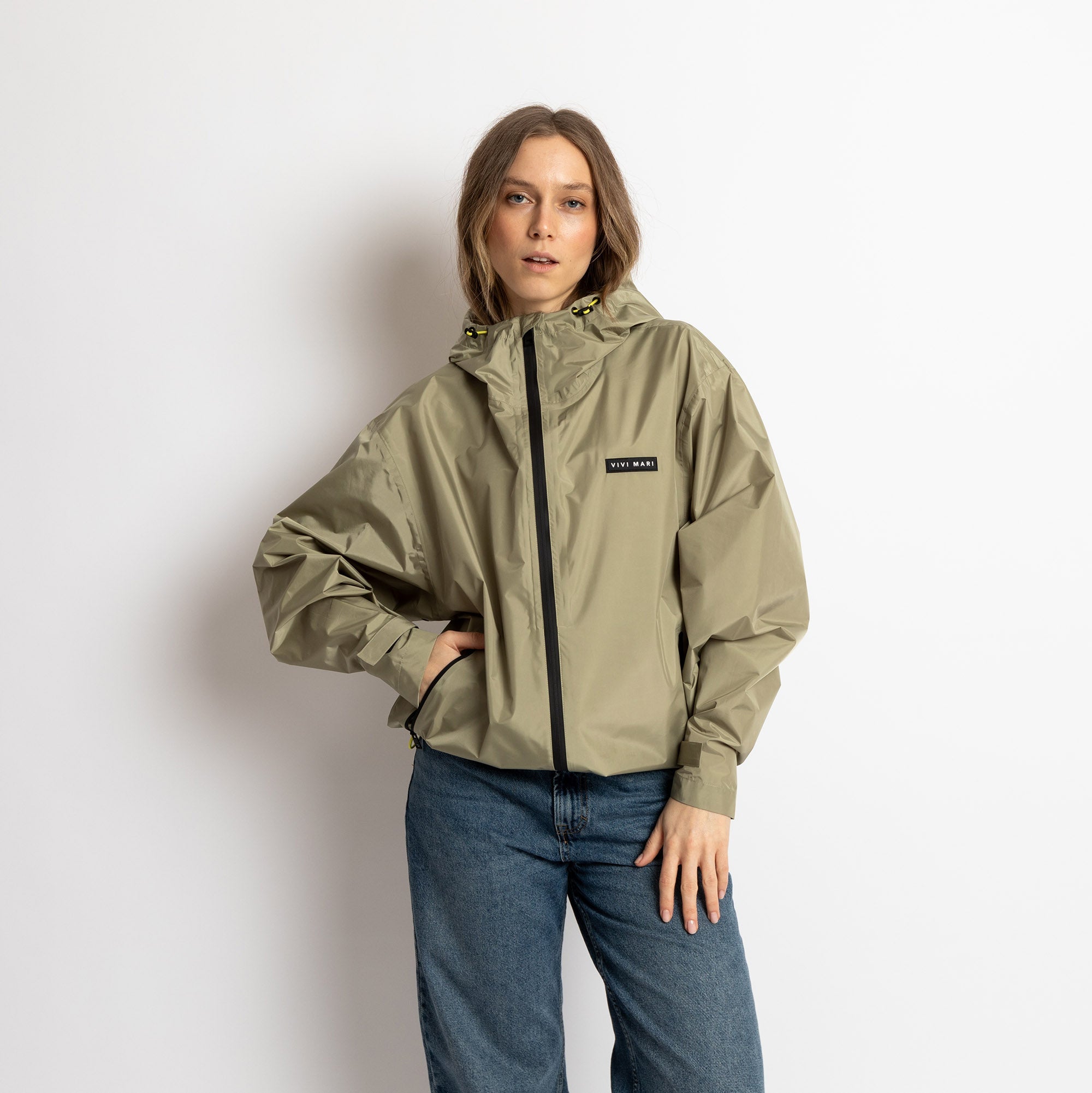 Rain Jacket solid pale olive - VIVI MARI