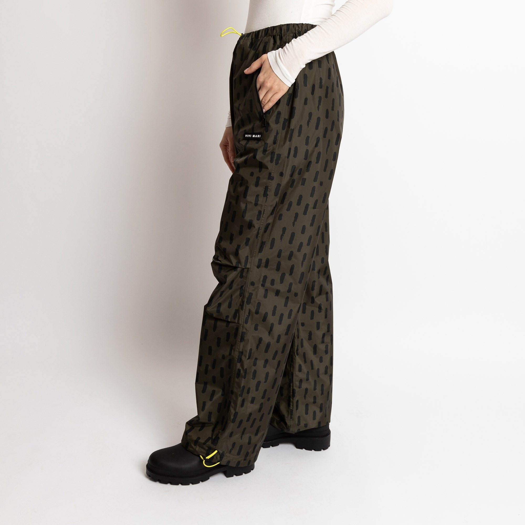 Rain Pants drops olive/black - VIVI MARI