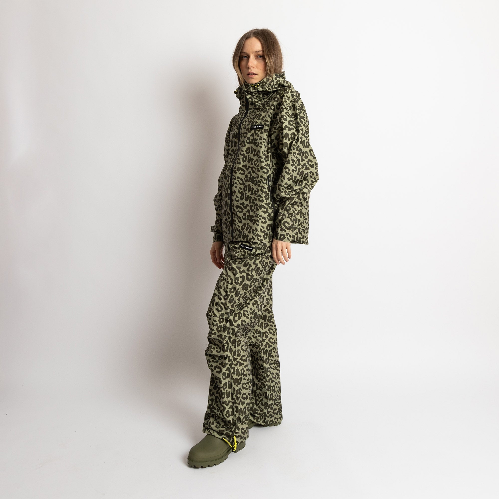 Rain Pants leo splashes olive/pale olive - VIVI MARI