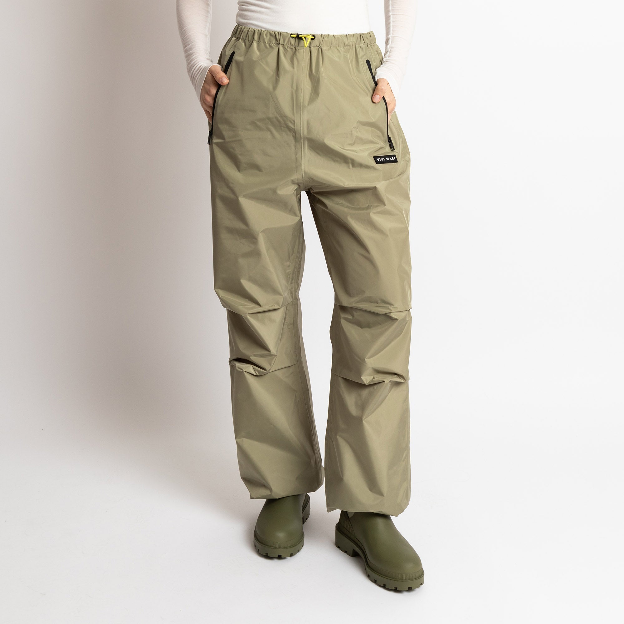 Rain Pants solid pale olive - VIVI MARI