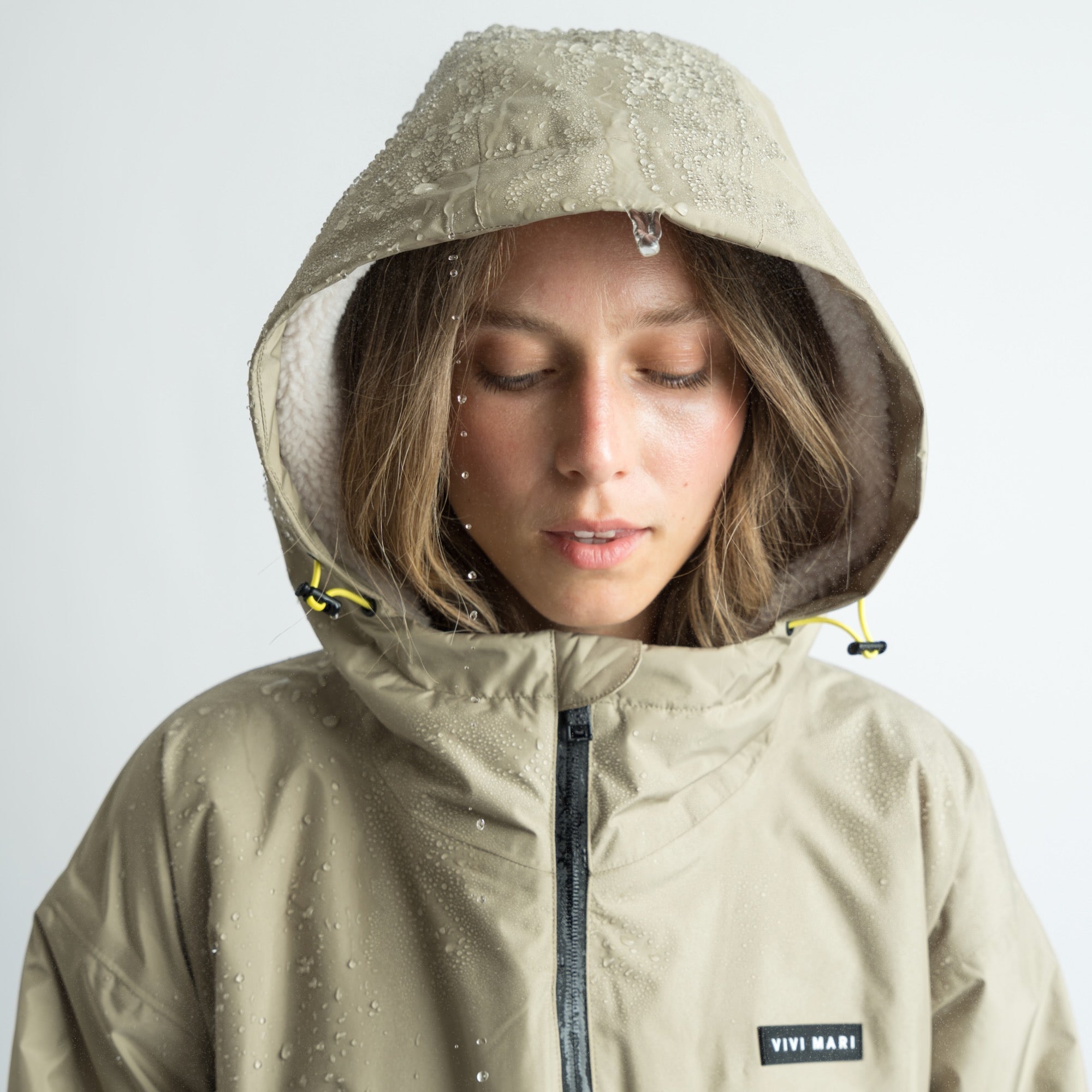 Rain Parka pale olive/sand - VIVI MARI