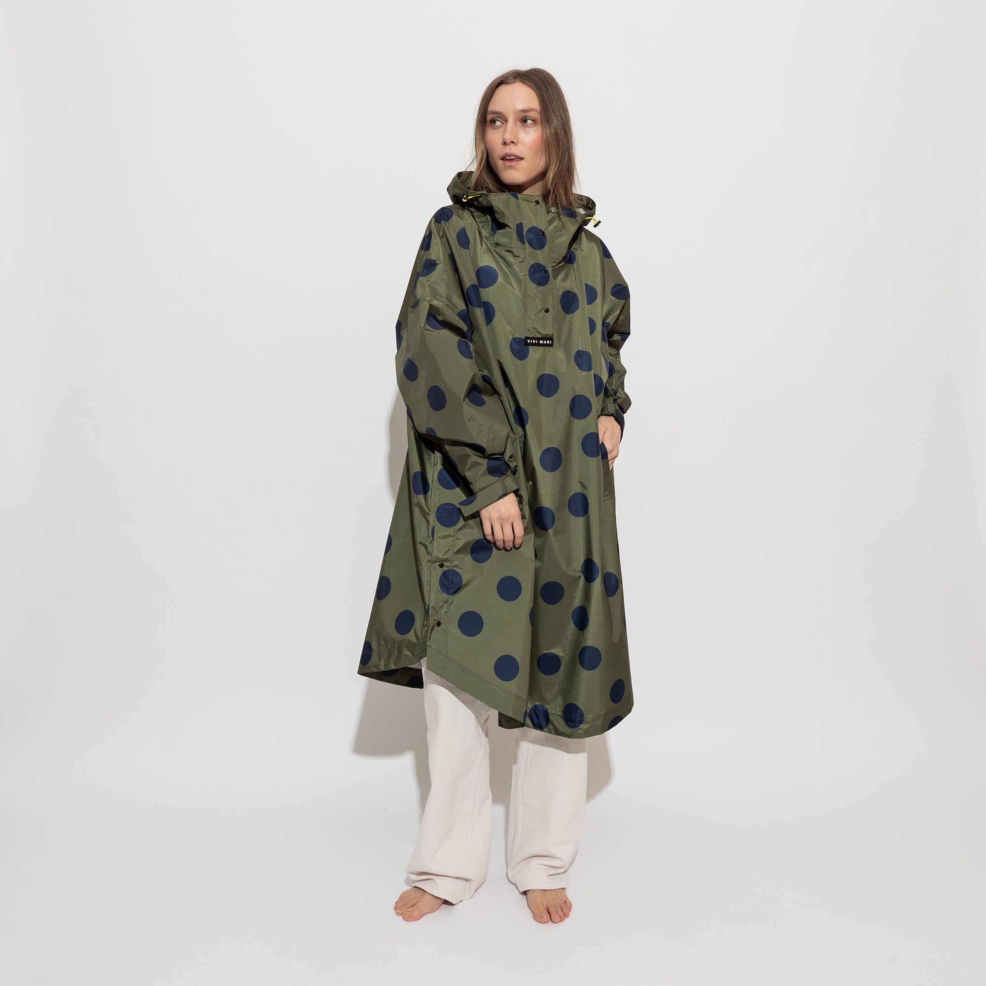 Raincoat dots olive/navy - VIVI MARI