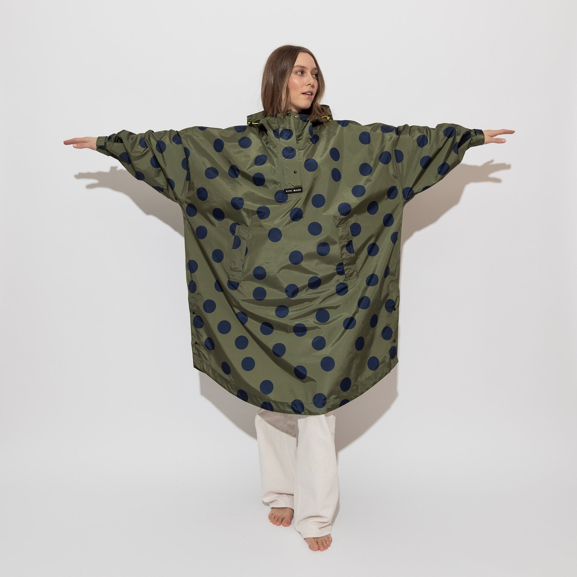 Raincoat dots olive/navy - VIVI MARI