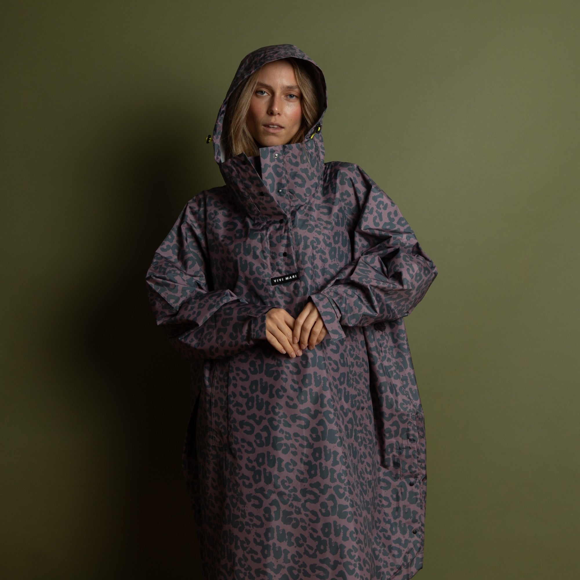 Raincoat leo splashes dark grey/ash plum - VIVI MARI